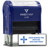 Vivid Stamp Jesus Blesses You With His Love and Peace Self Inking Rubber Stamp