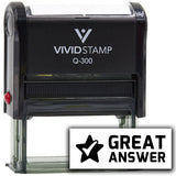 Vivid Stamp Great Answer Self Inking Rubber Stamp