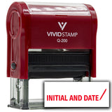 Vivid Stamp Initial and Date (Pen Pointing Down) Self Inking Rubber Stamp