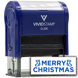 Vivid Stamp Merry Christmas Self Inking Rubber Stamp