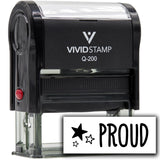 Vivid Stamp Proud Teacher Feedback Self-Inking Rubber Stamps