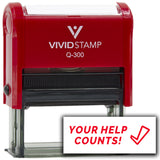 Vivid Stamp Your Help Counts! Self Inking Rubber Stamp