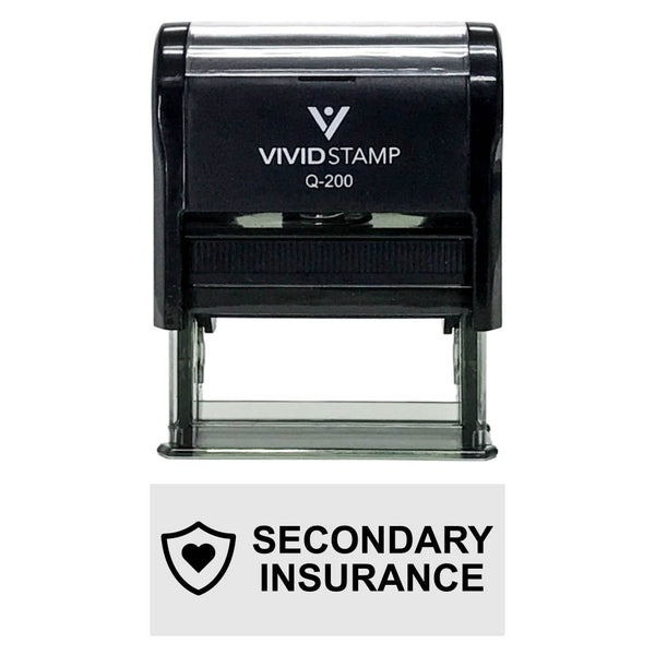 Vivid Stamp Secondary Insurance Medical Self-Inking Rubber Stamps