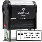 Vivid Stamp May the Lord bless you and keep you Self Inking Rubber Stamp