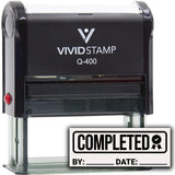 Completed With By Date Line (Rosette) Self Inking Rubber Stamp