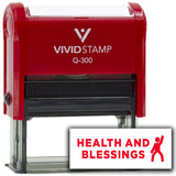 Vivid Stamp Health and Blessings Stamps For Grading Self-Inking Rubber Stamps