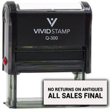 Vivid Stamp No Returns On Antiques All Sales Final Self Inking Rubber Stamp