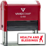Vivid Stamp Health and Blessings Stamps For Grading Self-Inking Rubber Stamps