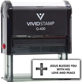 Vivid Stamp Jesus Blesses You With His Love and Peace Self Inking Rubber Stamp