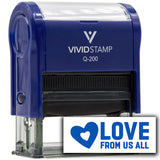 Vivid Stamp Love From Us All Self Inking Rubber Stamp