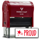 Vivid Stamp Proud Teacher Feedback Self-Inking Rubber Stamps