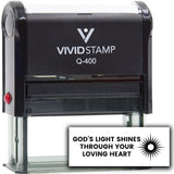 Vivid Stamp God’s Light Shines Through Your Loving Heart Self-Inking Office Rubber Stamp