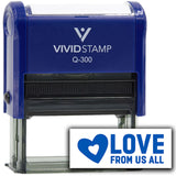 Vivid Stamp Love From Us All Self Inking Rubber Stamp