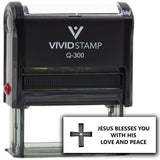 Vivid Stamp Jesus Blesses You With His Love and Peace Self Inking Rubber Stamp