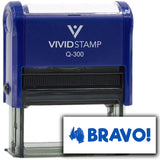 Vivid Stamp Bravo! Teacher Feedback Self-Inking Rubber Stamps