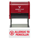 Vivid Stamp Allergic To Penicillin Medical Self-Inking Rubber Stamps