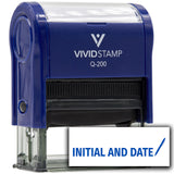Vivid Stamp Initial and Date (Pen Pointing Down) Self Inking Rubber Stamp