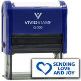 Vivid Stamp Sending Love and Joy Self Inking Rubber Stamp