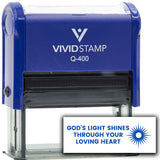 Vivid Stamp God’s Light Shines Through Your Loving Heart Self-Inking Office Rubber Stamp
