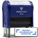 Vivid Stamp Your Help Was Needed And Appreciated Self-Inking Office Rubber Stamp