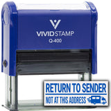 Return To Sender Not At This Address (Mail Van) Self Inking Rubber Stamp