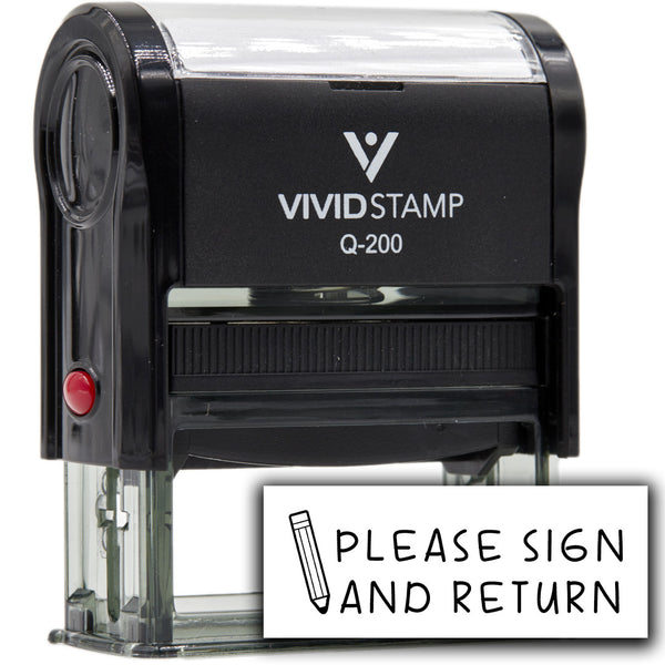 Vivid Stamp Please Sign and Return Stamps For Grading Self-Inking Rubb