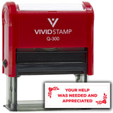 Vivid Stamp Your Help Was Needed And Appreciated Self-Inking Office Rubber Stamp