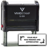 Vivid Stamp Your Help Was Needed And Appreciated Self-Inking Office Rubber Stamp