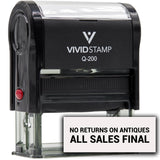 Vivid Stamp No Returns On Antiques All Sales Final Self Inking Rubber Stamp