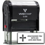 Vivid Stamp Jesus Blesses You With His Love and Peace Self Inking Rubber Stamp