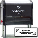 Vivid Stamp Your Help Was Needed And Appreciated Self-Inking Office Rubber Stamp
