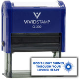 Vivid Stamp God’s Light Shines Through Your Loving Heart Self-Inking Office Rubber Stamp