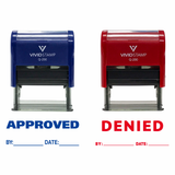 APPROVED / DENIED By Date Self Inking Rubber Stamp - 2 PACK
