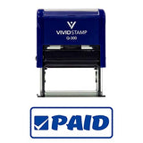 PAID w/Border Office Self-Inking Office Rubber Stamp