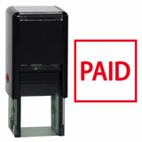 Square PAID Self Inking Rubber Stamp