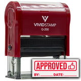 Approved With By Date Line (Thumbs Up) Self-Inking Office Rubber Stamp