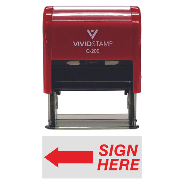 Sign Here Left Arrow Self-Inking Office Rubber Stamp – Vivid Stamp