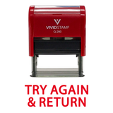 TRY AGAIN & RETURN Teacher Rubber Stamp