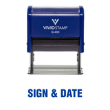 Sign & Date Self Inking Rubber Stamp