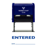 ENTERED with Date Line Self Inking Rubber Stamp