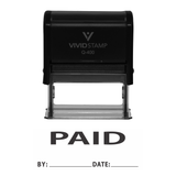 PAID By Date Self Inking Rubber Stamp