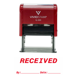 RECEIVED By Date Self Inking Rubber Stamp
