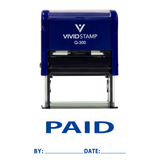 PAID By Date Self Inking Rubber Stamp