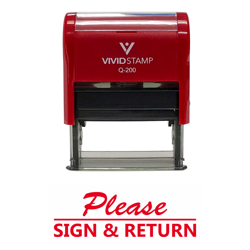 PLEASE SIGN AND RETURN Self Inking Rubber Stamp – Vivid Stamp