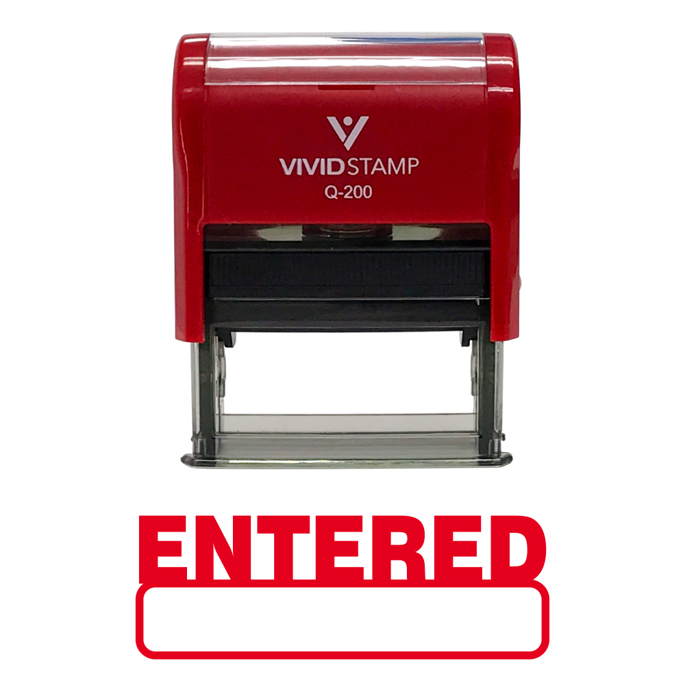 Basic ENTERED Self Inking Rubber Stamp – Vivid Stamp