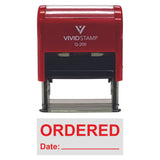 Ordered With Date Line Self-Inking Office Rubber Stamp