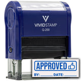 Approved With By Date Line (Thumbs Up) Self-Inking Office Rubber Stamp