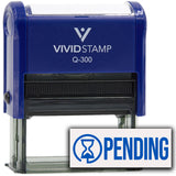 Pending (Hourglass) Self Inking Rubber Stamp