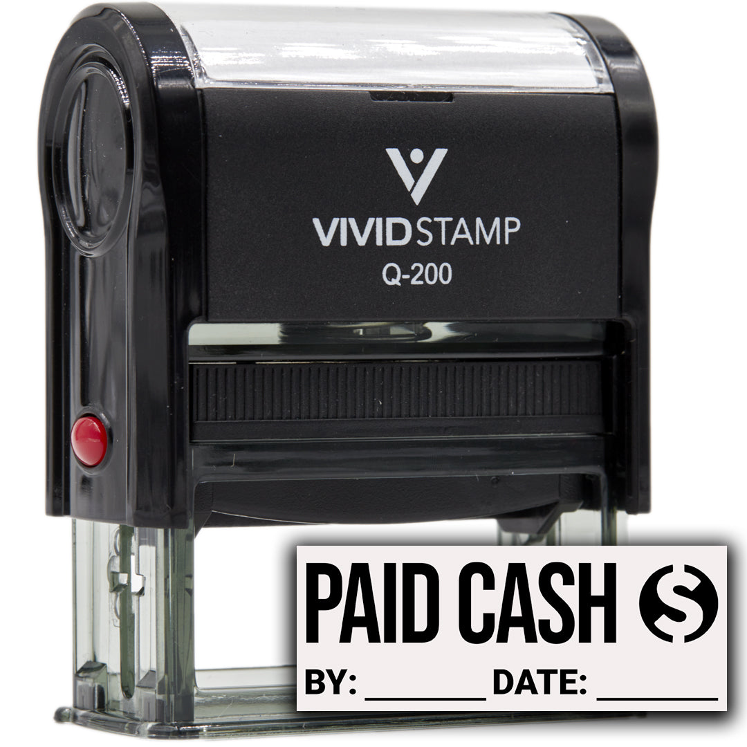 Paid Cash With Date Line (Dollar Sign) Self Inking Rubber