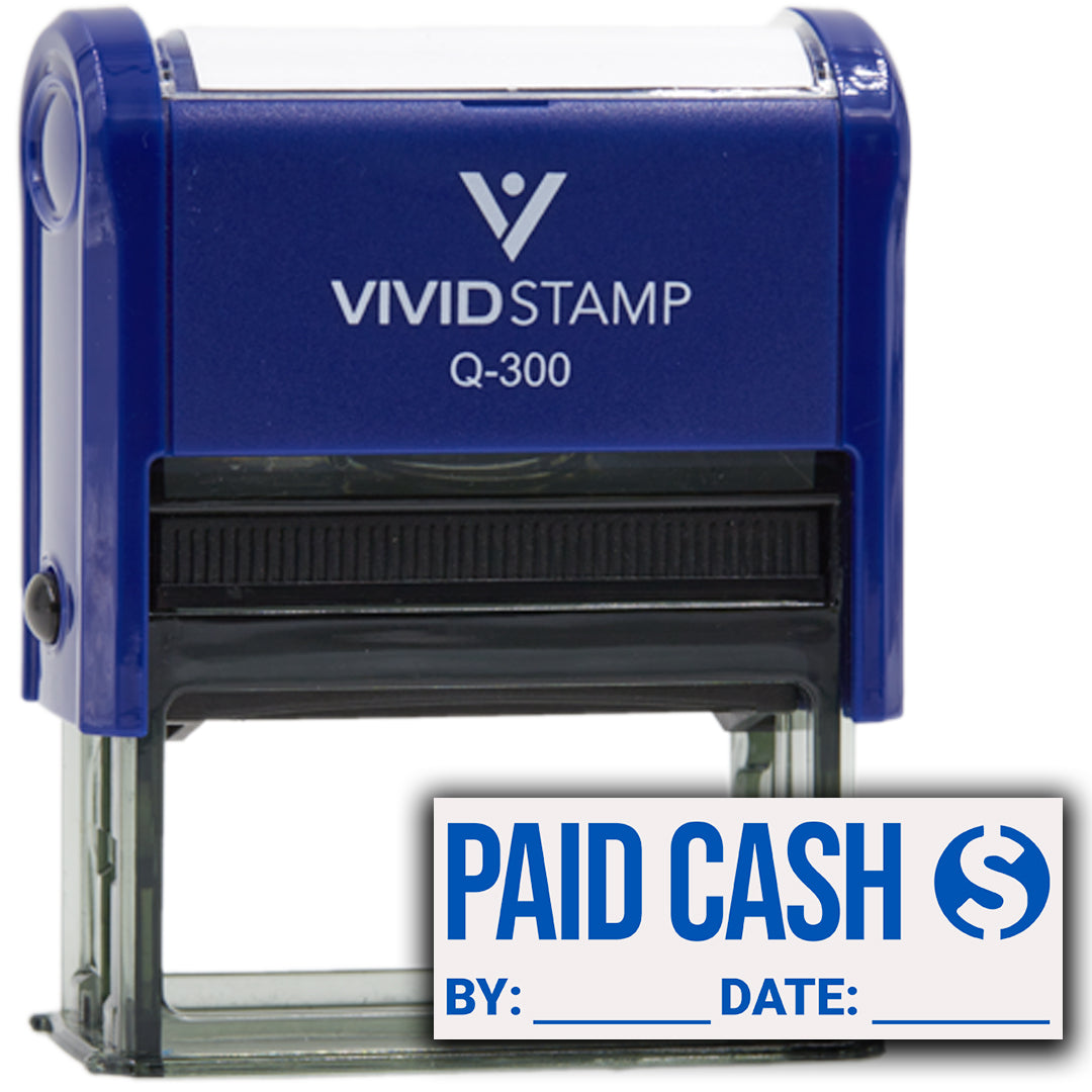 Paid Cash With Date Line (Dollar Sign) Self Inking Rubber Stamp – Vivid ...